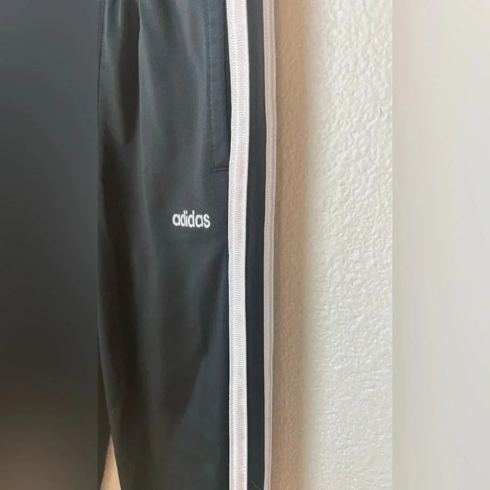 Adidas kids black and white Joggers pants. Size 4T. 100% polyester. - Picture 2 of 9